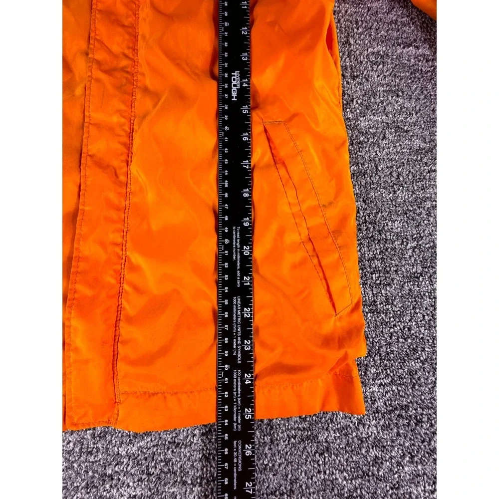 Columbia Sportswear Windbreaker Jacket Youth Medium 10/12 Orange Gray Hooded
